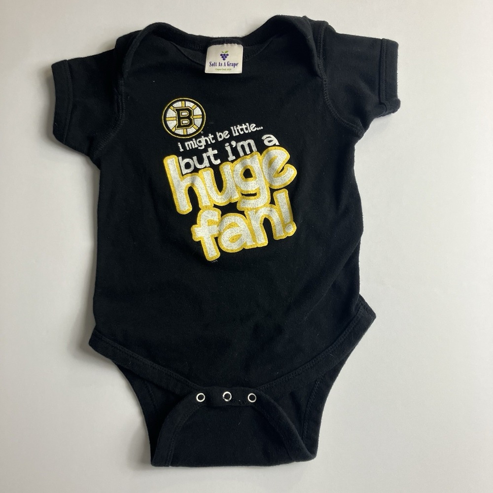 Black Bruins 18M One piece Snap Short Sleeve